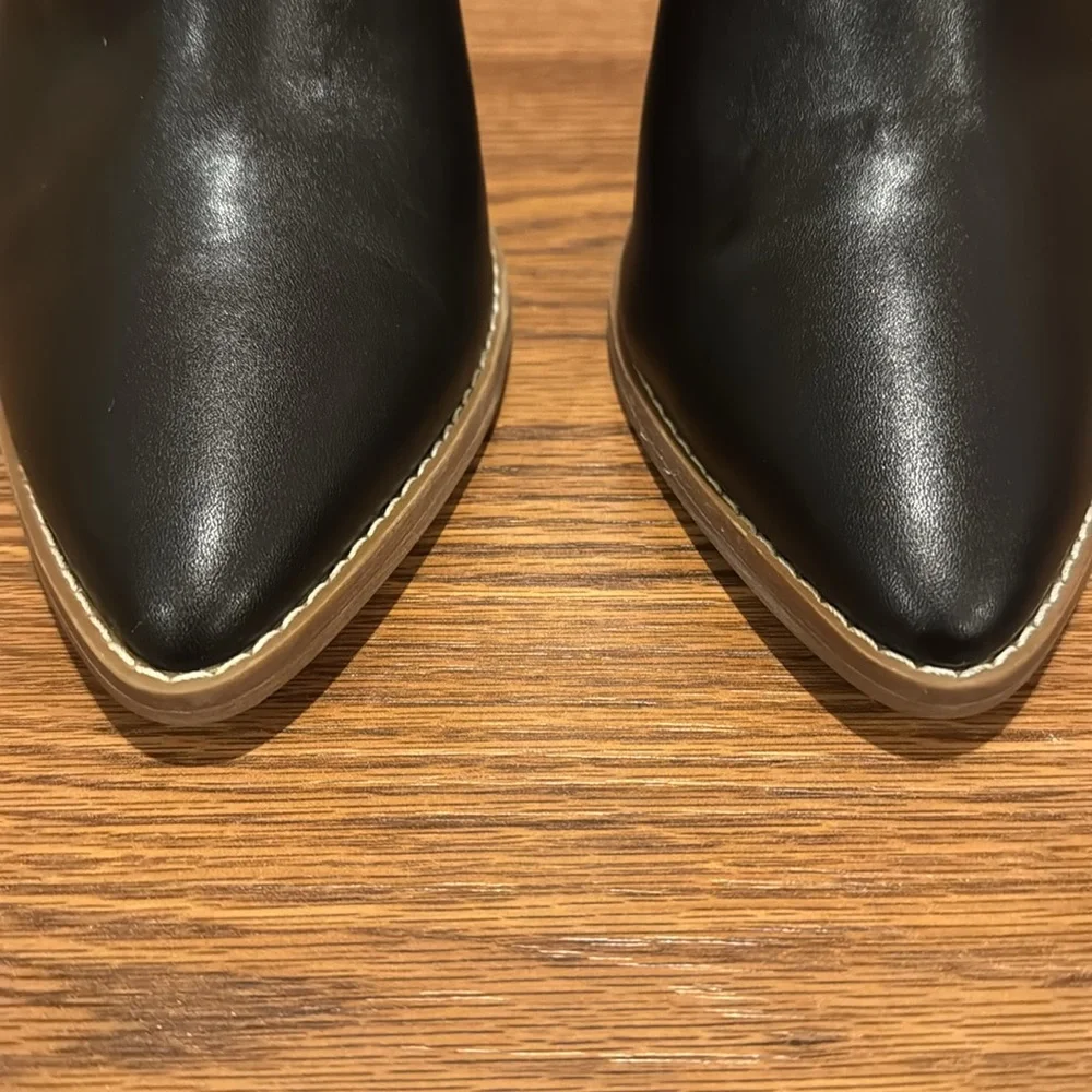 MAYA-PU ABOUND pointed block heels black mules. Size 9 1/2 M - Picture 4 of 14